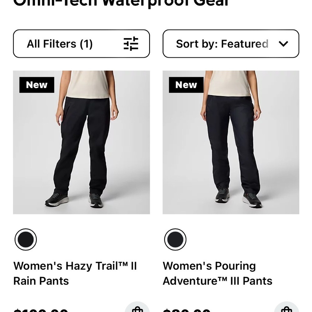Columbia Black Track Pants